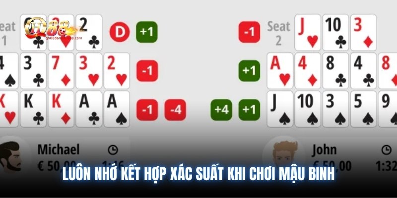 Luôn nhớ kết hợp xác suất khi chơi mậu binh